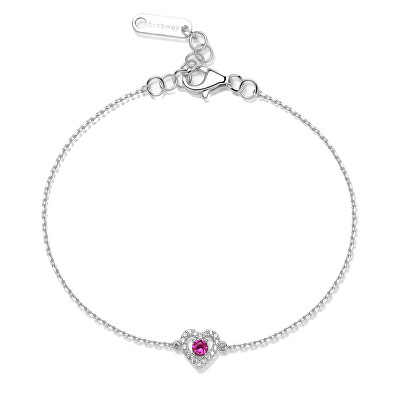 Brosway - Stříbrný náramek Srdíčko se zirkony Passion Ruby Fancy FPR129