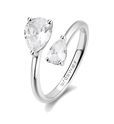 Brosway - Stříbrný otevřený prsten Infinite White Fancy FIW118