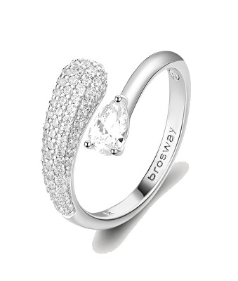 Brosway - Stříbrný otevřený prsten Infinite White Fancy FIW129