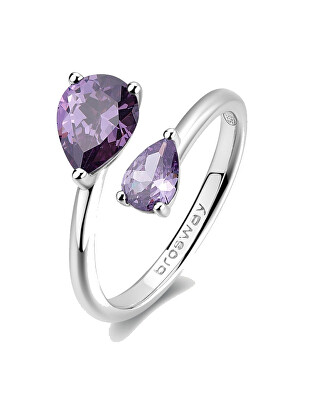 Brosway - Stříbrný otevřený prsten Magic Purple Fancy FMP116