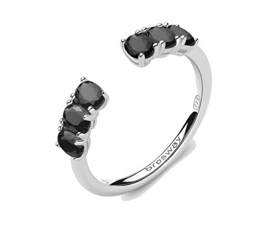 Brosway - Stříbrný otevřený prsten Fancy Mystery Black FMB11