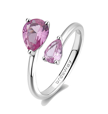 Brosway - Stříbrný otevřený prsten Vibrant Pink Fancy FVP114
