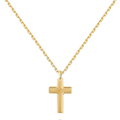 Brosway - Stylový ocelový náhrdelník s křížkem Backliner BBC05