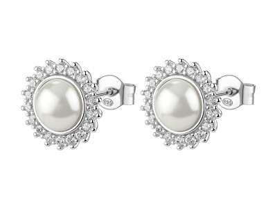 Brosway - Úchvatné stříbrné náušnice s perlou Fancy Infinite White FIW146