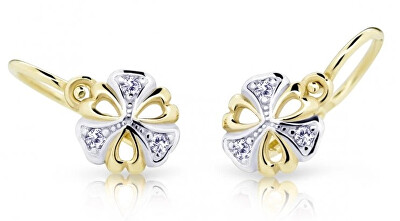 Cutie Diamonds - Bicolor dětské náušnice ze zlata s diamanty C2230-10-10-X-1-D