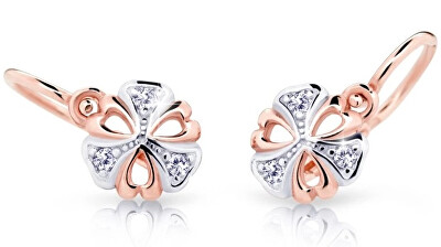 Cutie Diamonds - Bicolor dětské náušnice ze zlata s diamanty C2230-10-10-X-4-D