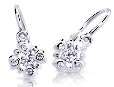 Cutie Diamonds - Blyštivé dětské náušnice z bílého zlata s diamanty C2253-10-10-X-2-D