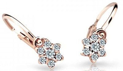 Cutie Diamonds - Blyštivé dětské náušnice z růžového zlata s brilianty DC2152-10-00-X-4