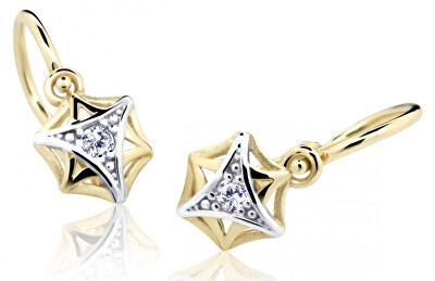 Cutie Diamonds - Dětské bicolor náušnice ze zlata s diamanty C2209-10-10-X-1-D