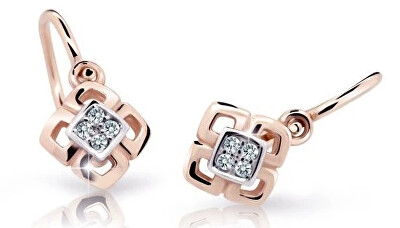 Cutie Diamonds - Dětské bicolor náušnice ze zlata s diamanty C2240-10-10-X-4-D