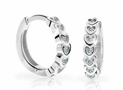 Cutie Diamonds - Dětské kruhové náušnice z bílého zlata s brilianty C3340-10-10-X-2-D