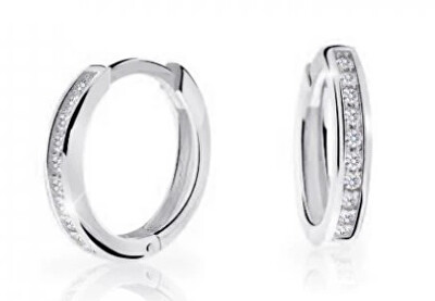 Cutie Diamonds - Dětské kruhové náušnice z bílého zlata s brilianty C3343-10-10-X-2-D