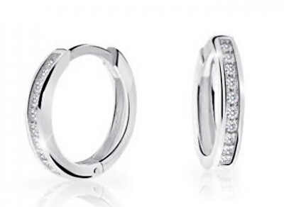 Cutie Diamonds - Dětské kruhové náušnice z bílého zlata s brilianty C3344-10-10-X-2-D