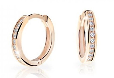 Cutie Diamonds - Dětské kruhové náušnice z růžového zlata s brilianty C3343-10-10-X-4-D