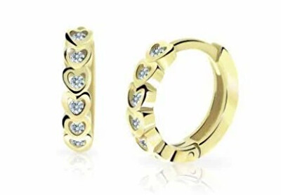 Cutie Diamonds - Dětské kruhové náušnice ze žlutého zlata s brilianty C3339-10-10-X-1-D