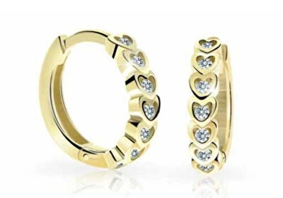 Cutie Diamonds - Dětské kruhové náušnice ze žlutého zlata s brilianty C3340-10-10-X-1-D