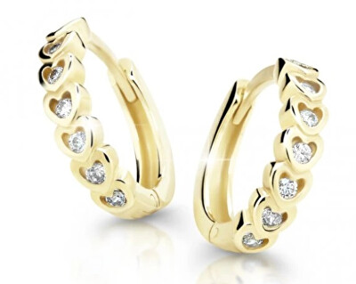 Cutie Diamonds - Dětské kruhové náušnice ze žlutého zlata s brilianty C3341-10-10-X-1-D