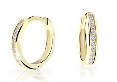 Cutie Diamonds - Dětské kruhové náušnice ze žlutého zlata s brilianty C3343-10-10-X-1-D