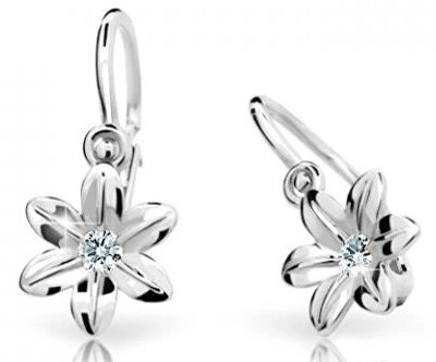 Cutie Diamonds - Dětské kytičkové náušnice z bílého zlata s brilianty DC1993-10-00-X-2