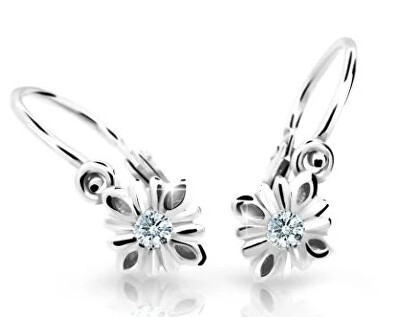 Cutie Diamonds - Dětské kytičkové náušnice z bílého zlata s diamanty C2261-10-10-X-2-D