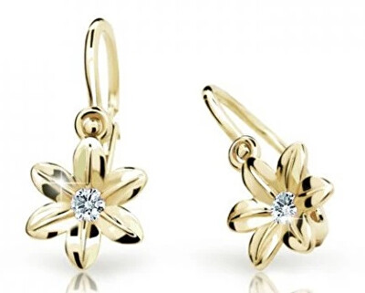 Cutie Diamonds - Dětské kytičkové náušnice ze žlutého zlata s brilianty DC1993-10-00-X-1
