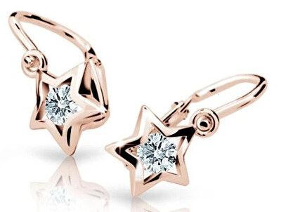 Cutie Diamonds - Dětské náušnice Hvězdičky z růžového zlata s brilianty DC1942-10-00-X-4