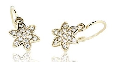 Cutie Diamonds - Dětské náušnice Hvězdičky ze žlutého zlata s brilianty DC2206-10-00-X-1