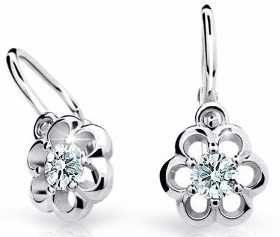 Cutie Diamonds - Dětské náušnice Kytičky z bílého zlata s brilianty DC1947-10-00-X-2