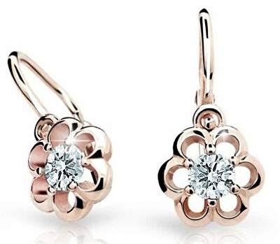 Cutie Diamonds - Dětské náušnice Kytičky z růžového zlata s brilianty DC1947-10-00-X-4