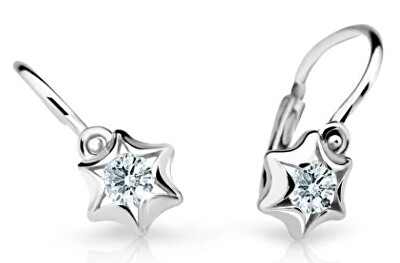 Cutie Diamonds - Dětské náušnice z bílého zlata Hvězdy s brilianty DC2159-10-00-X-2