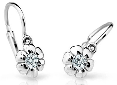 Cutie Diamonds - Dětské náušnice z bílého zlata Kytičky s brilianty DC2151-10-00-X-2