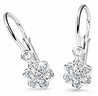 Cutie Diamonds - Dětské náušnice z bílého zlata Kytičky s brilianty DC2746-10-00-X-2