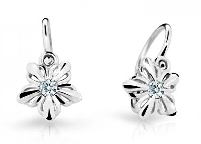 Cutie Diamonds - Dětské náušnice z bílého zlata Kytičky s diamanty C2238-10-10-X-2-D