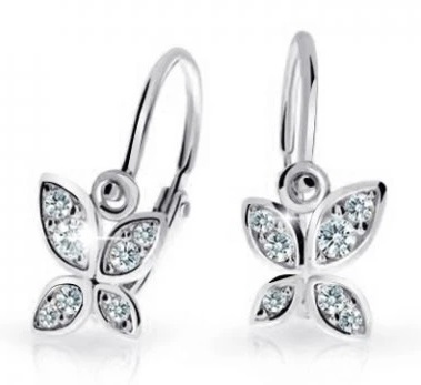 Cutie Diamonds - Dětské náušnice z bílého zlata Motýl s brilianty DC2259-10-00-X-2