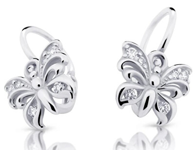 Cutie Diamonds - Dětské náušnice z bílého zlata Motýlci s brilianty DC2226-10-00-X-2