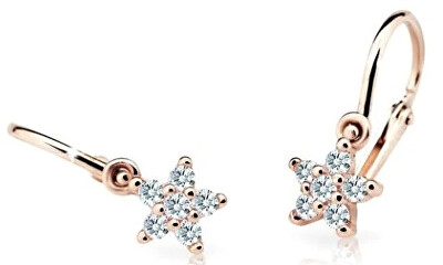 Cutie Diamonds - Dětské náušnice z růžového zlata Hvězdičky s brilianty DC2118-10-00-X-4