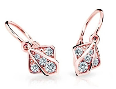 Cutie Diamonds - Dětské náušnice z růžového zlata s diamanty C2241-10-10-X-4-D