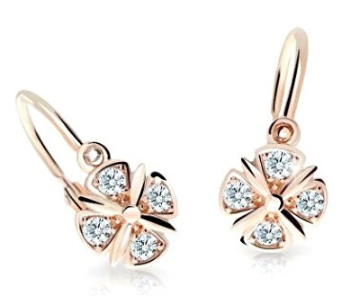 Cutie Diamonds - Dětské náušnice z růžového zlata s diamanty C2245-10-10-X-4-D