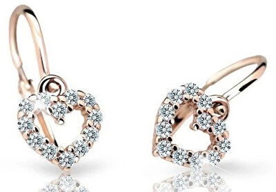 Cutie Diamonds - Dětské náušnice z růžového zlata Srdíčka s brilianty DC2157-10-00-X-4
