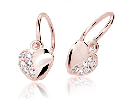 Cutie Diamonds - Dětské náušnice z růžového zlata Srdíčka s brilianty DC2160-10-00-X-4