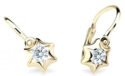 Cutie Diamonds - Dětské náušnice ze žlutého zlata Hvězdy s brilianty DC2159-10-00-X-1