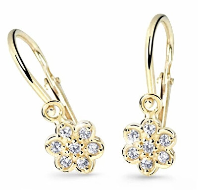 Cutie Diamonds - Dětské náušnice ze žlutého zlata Kytičky s brilianty DC2746-10-00-X-1