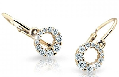 Cutie Diamonds - Třpytivé dětské náušnice ze žlutého zlata s brilianty DC2154-10-00-X-1