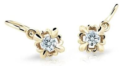 Cutie Diamonds - Slušivé zlaté náušnice pro děti s brilianty DC2212-10-00-X-1