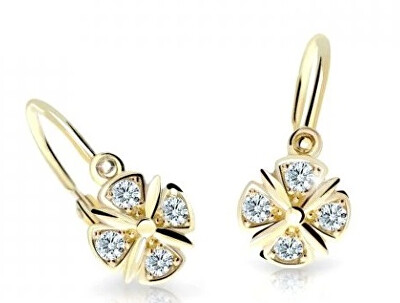 Cutie Diamonds - Dětské náušnice ze žlutého zlata s diamanty C2245-10-10-X-1-D