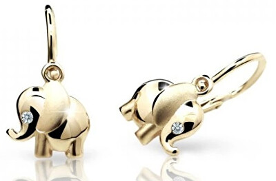 Cutie Diamonds - Dětské náušnice Sloník ze žlutého zlata s brilianty DC1955-10-00-X-1