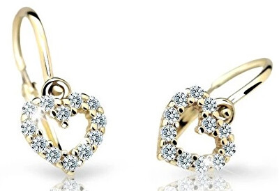 Cutie Diamonds - Dětské náušnice ze žlutého zlata Srdíčka s brilianty DC2157-10-00-X-1