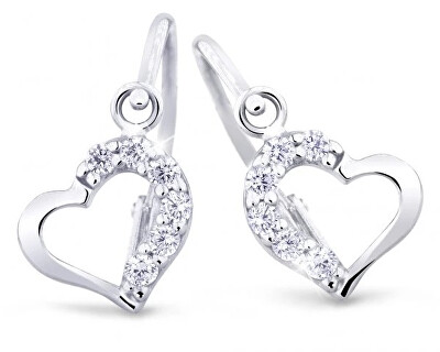 Cutie Diamonds - Dětské srdíčkové náušnice z bílého zlata s brilianty DC2757-10-00-X-2