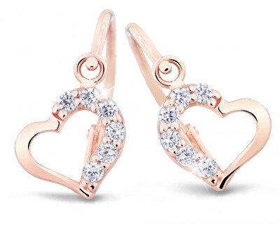 Cutie Diamonds - Dětské srdíčkové náušnice z růžového zlata s brilianty DC2757-10-00-X-4