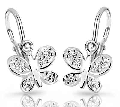 Cutie Diamonds - Dětské zlaté náušnice Motýlci s brilianty DC2748-10-10-X-2